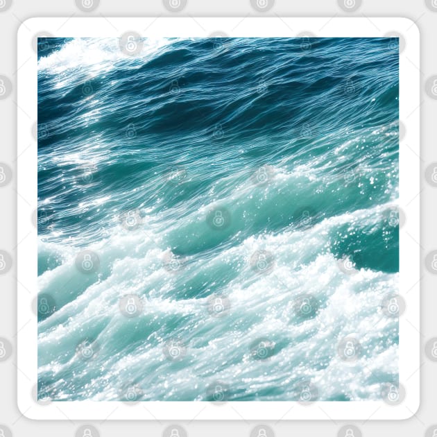 Tuquoise Blue Ocean Waves Sticker by CraftingHouse's Design